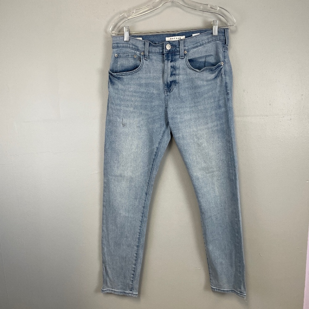 Pacsun Slim Taper Jeans Mens 29/30  Light Wash Blue Stretch Denim